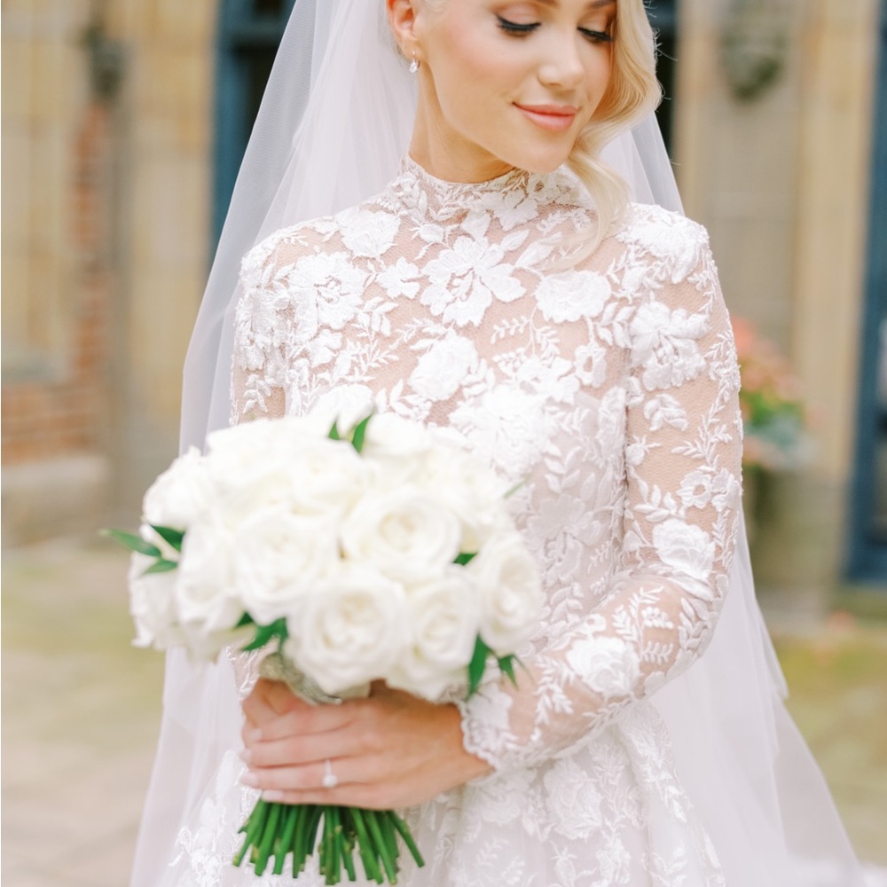 Morilee Grazia White Floral Lace Wedding Dress - Picture 3 of 5